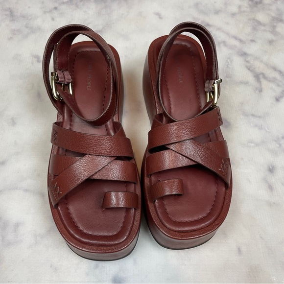 Free People Hazel Strappy Leather Platform Sandals - Picture 4 of 12